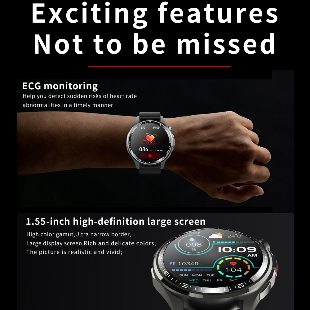 Ultra HD Screen ECG Health Mon - Fall Detection Watch recensie en prijs