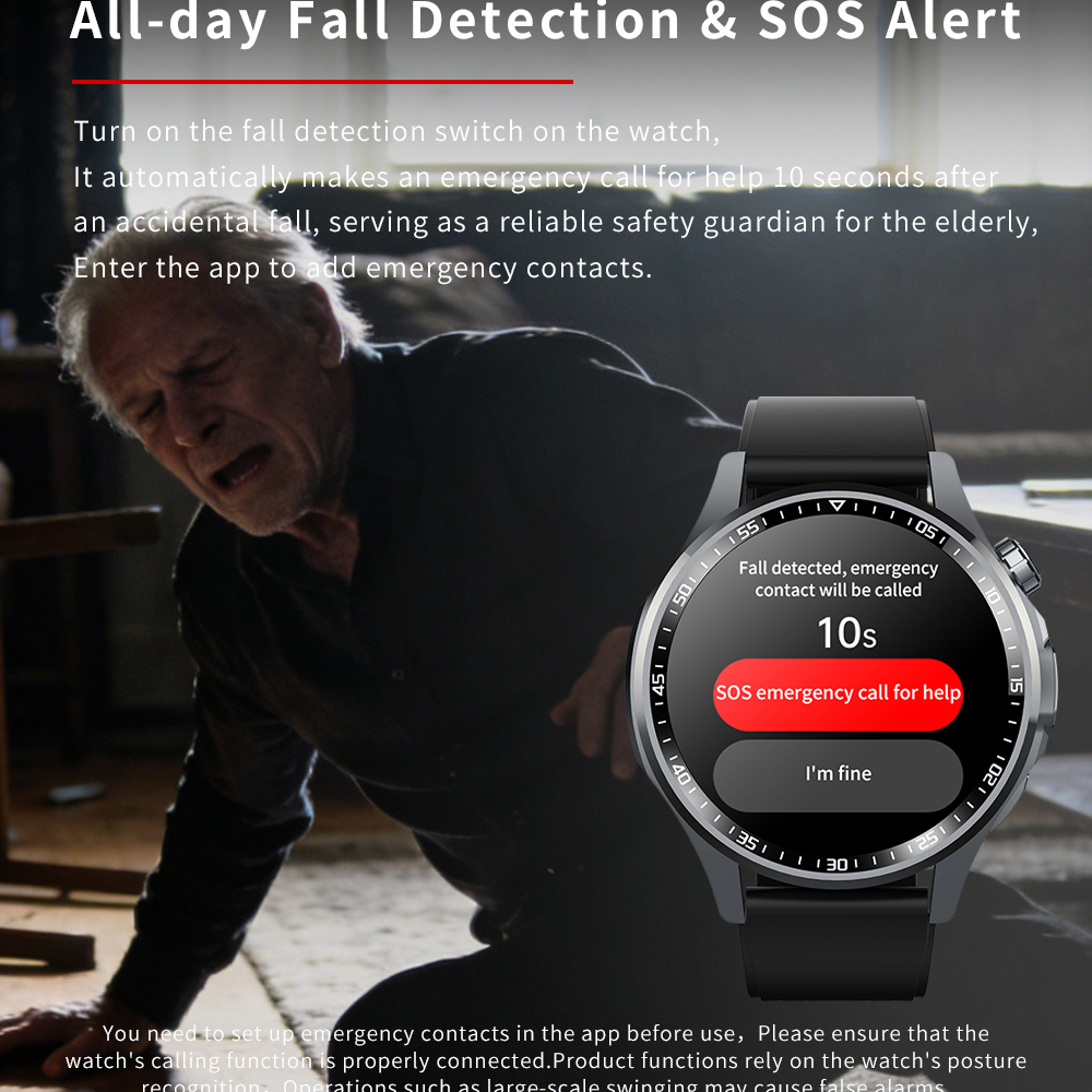 Ultra HD Screen ECG Health Mon - Fall Detection Watch recensie en prijs